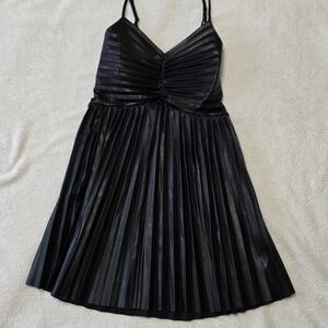 Express Black Pleated Mini Dress